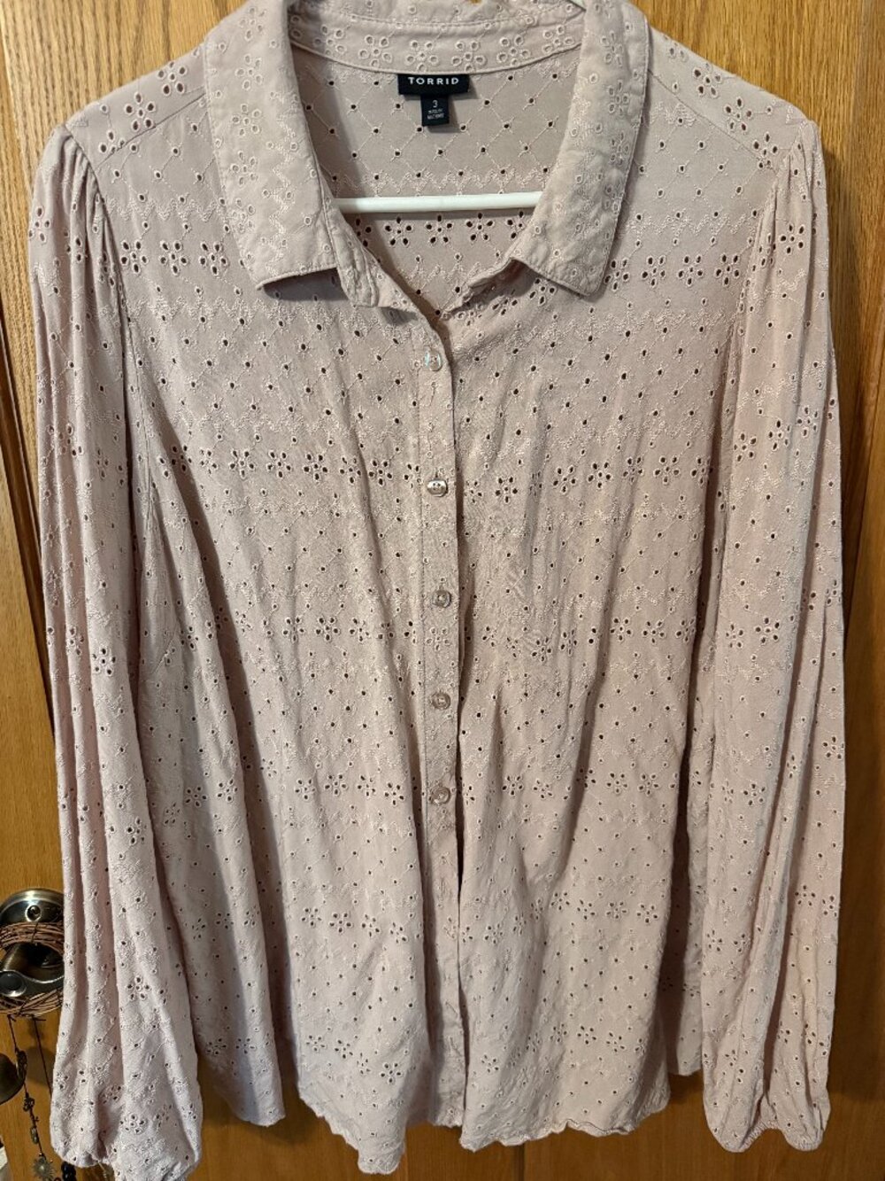 PLUS Women's Floral Eyelet Embroidery Top